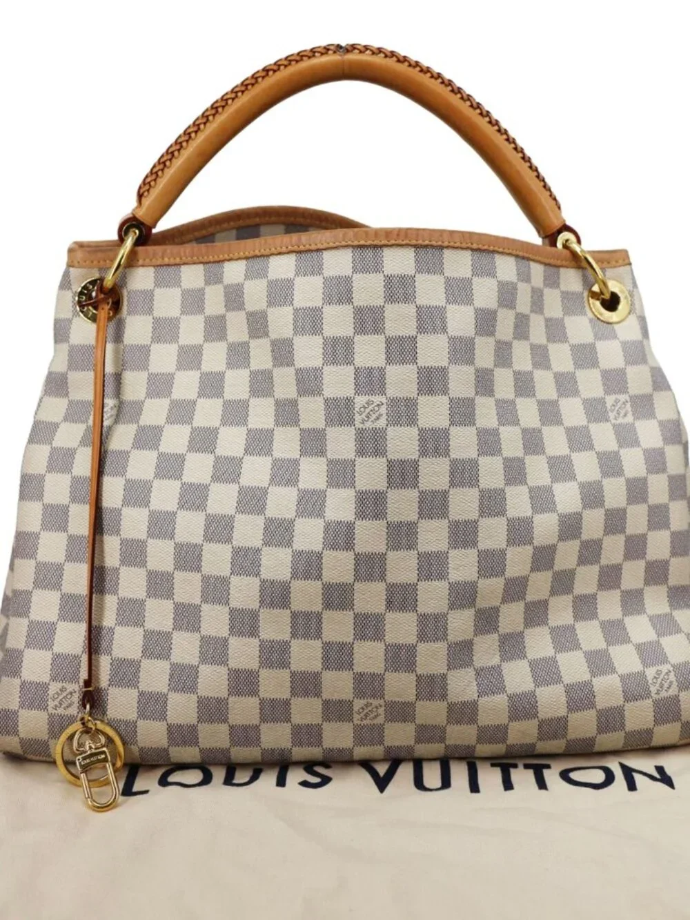 Louis Vuitton  Artsy MM NM Damier Azur Shoulder Bag White